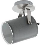 EGLO Wandlampe Villabate, 1 flammige Textil Wandleuchte, Material: Stahl | Stoff,