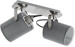 EGLO Deckenlampe Villabate, 2 flammige Textil Deckenleuchte, Deckenspot aus Stahl,