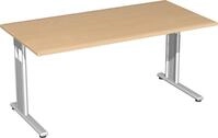 Gera M&ouml;bel S-617103-BU/SI Schreibtisch Lissabon, 160 x 80 x 68-82 cm, buche/Silber