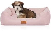 Knuffelwuff Hundebett Emma aus Velours mit feinem Handwebcharakter in...