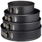 Relaxdays Springform Set, 4-teilig, &Oslash; 18/24/26/28 cm, antihaftbeschichtet, bis 220