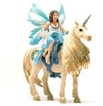 SCHLEICH 42508 Eyela Riding on Golden Unicorn Bayala, Mehrfarbig