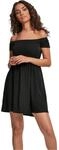 Urban Classics Damen Ladies Smoked Off Shoulder Dress Kleid, Schwarz (Black 00007),