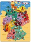 Janod Deutschlandkarte, magnetisch, Puzzle f&uuml;r Kinder aus Holz, 79 magnetische