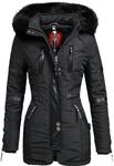 Navahoo Damen Mantel Winterjacke Kurzmantel Moon Schwarz Gr. S