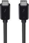 Belkin Thunderbolt 3 USB-C-Kabel (0,8 m, 40 Gbit/s, 5K, 100 W, Typ C 3.1) schwarz