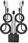 LINDY 2 Port DisplayPort 1.2, USB 2.0 & Audio Cable KVM Switch