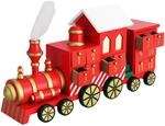 SPIELWERK&reg; Wiederverwendbarer Adventskalender Lokomotive Bunt Bemalt Zum...