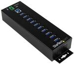 StarTech.com USB 3.0 Hub (10-Port, Din-Rail, Industrielle Anwendung, externes