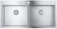 GROHE K800 - Edelstahlk&uuml;chensp&uuml;le (mit 2 Becken, Montageart: aufliegend oder