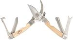 Esschert Design RFS Garten-Multitool aus Edelstahl, Eschenholz und Leder, 7,4 x 2,3 x