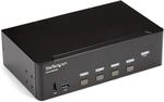 StarTech 4 Port Dual-Monitor HDMI KVM, 4K 30Hz, USB 3.0 Hub, Audio | Zwei Displays,