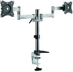 LogiLink BP0077 Dual (2-fach) Monitor-Schreibtischhalterung (13-27 Zoll), Arm 342mm