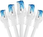 BIGtec - 5 St&uuml;ck - 1m CAT.7 Gigabit Patchkabel Netzwerkkabel wei&szlig; Kupferkabel...