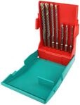 Heller Tools 1418 4POWER SDS-plus Hammerbohrer mit 4 Schneiden Set 7-tlg, Grau,...