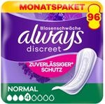 Always Discreet Inkontinenz-Einlagen Normal Monatspaket bei Blasenschw&auml;che, 96