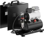 Wiltec Airbrush Einzylinderkompressor AF186A bis max. 4 bar Druck, im Geh&auml;use...