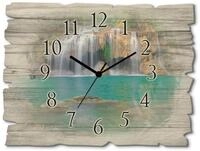 ARTLAND Wanddeko Wanduhr ohne Tickger&auml;usche aus Holz Funkuhr 40x30 cm...