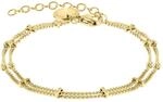 LIEBESKIND Berlin doppelreihiges Armband mit Logoanh&auml;nger aus Edelstahl IP Gold