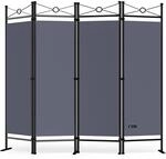 DEUBA&reg; Trennwand 180x160cm 4 teilig Blickdicht Freistehend Faltbar Stabil...