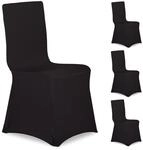 Relaxdays Stuhlhussen, 4er Set, universeller Stretch Stuhlbezug, schwarz 