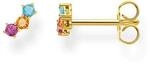 Thomas Sabo Damen Einzel Ohrstecker farbige Steine gold, 925 Sterlingsilber