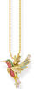 Thomas Sabo Damen Halskette Bunter Kolibri gold 925 Sterlingsilber, 38-42 cm...