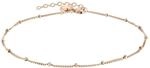 Liebeskind Berlin filigranes Anklet mit Logoanh&auml;nger aus Edelstahl IP Ros&eacute;gold