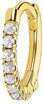 THOMAS SABO Einzel Creole wei&szlig;e Steine gold 925 Sterlingsilber, 750 Gelbgold