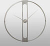 Kare Design Wanduhr Clip, Silber, Durchmesser 60cm, Stahl, Industrial-Design, Uhr,