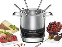 ROMMELSBACHER Elektro Fondue Set F 1200 - Fonduetopf aus Edelstahl (2,5 Liter), 6