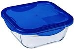 Pyrex 285PG00 Mehrzweckform quadratisch, mit Deckel, 0, 8 L, Glas, transparent, 0.411