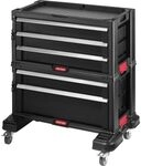 Keter 237007 Werkzeugtruhen, Schwarz/Rot, 56,2 x 28,9 x 50,2 cm