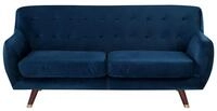 Beliani Modernes 3er Retro-Sofa aus Samtstoff in Marineblau Bodo