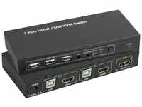 SpeaKa Professional 2 Port KVM-Umschalter HDMI USB 1920 x 1080 Pixel, 3840 x...
