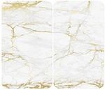 WENKO Herdabdeckplatte Universal Mod. Marmor Gold, h&ouml;henverstellbar f&uuml;r alle