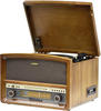 REFLEXION HIF1937 Retro Stereo-Anlage mit Plattenspieler, Kassette, CD-Player...
