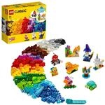 LEGO 11013 Classic Kreativ-Bauset mit durchsichtigen Steinen, mit L&ouml;we, Vogel...