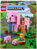 LEGO 21170 Minecraft Das Schweinehaus, Bauset mit Figuren inkl. Alex, Creeper...