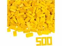 Simba 104118917 - Blox, 500 gelbe Bausteine für Kinder ab 3 Jahren, 8er Steine, im