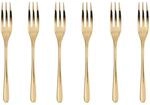Sambonet - Tasten Set mit 6 S&uuml;&szlig;gabeln aus Edelstahl, Kuchengabeln PVD-Finish,