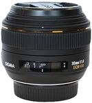 Sigma 30 mm F1,4 EX DC HSM-Objektiv (62 mm Filtergewinde) f&uuml;r Nikon Objektivbajonett