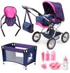 Bayer Design 15054AB Puppenwagen Grande mit Tasche, Puppenbett, Puppentrage,