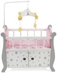 Bayer Chic 2000 - Puppenbett mit Mobile, Puppenm&ouml;bel, Puppenzubeh&ouml;r, Stars grau