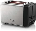 Bosch Kompakt Toaster DesignLine TAT4P420DE, integrierter Edelstahl-Br&ouml;tchenaufsatz,
