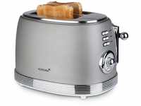 Korona 21667 Toaster | 2 Scheiben | Retro Design | Grau | 6 Bräunungsstufen | Retro