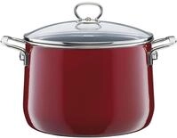 Riess, 0705-008, Topf mit Glasdeckel &Oslash; 24cm, ROSSO, Emaille, Vol. (rec.): 6,5...