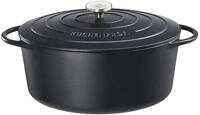 K&uuml;chenprofi 0402001031 Bratentopf oval, Provence, Gusseisen, schwarz, 17 x 32,2 x