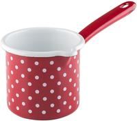 Riess, 0284-077, Schnabeltopf mit Stiel &Oslash; 10cm, P&Uuml;NKTCHEN ROT, Emaille, Vol.