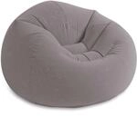 Intex 68579NP &ndash; Aufblasbarer Sitzsack, Vinyl, Grau, 114 x 114 x 71 cm